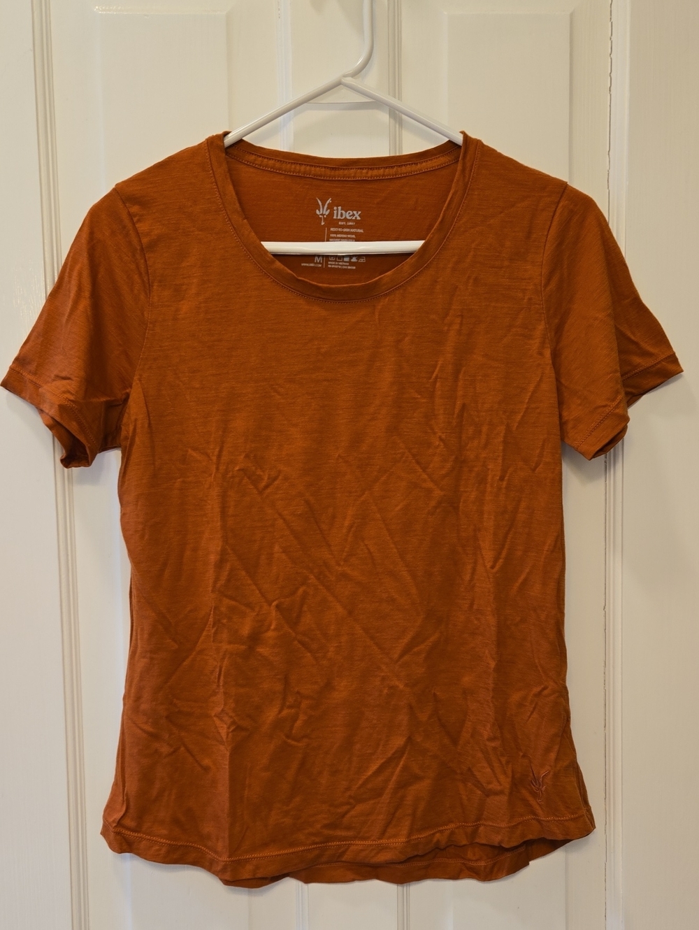 ibex Women's Short Sleeve Crew Tee — Rust Orange